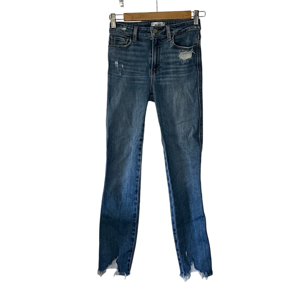 Paige Jeans Hoxton Ankle Skinny Jazlyn Destructed Size 26” Waist Sharkbite Hem